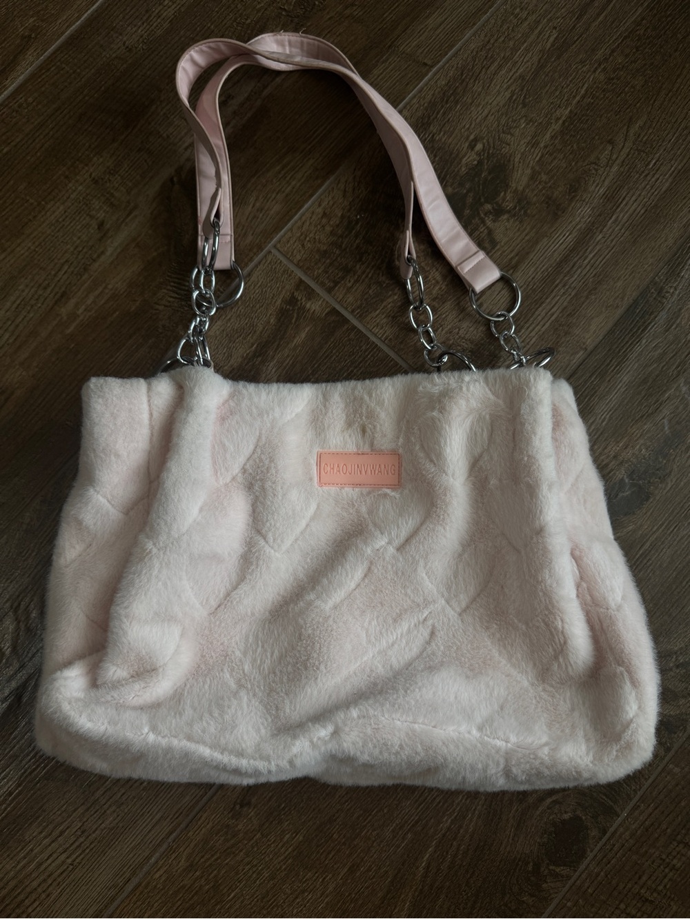 Pink Faux Fur Shoulder Bag